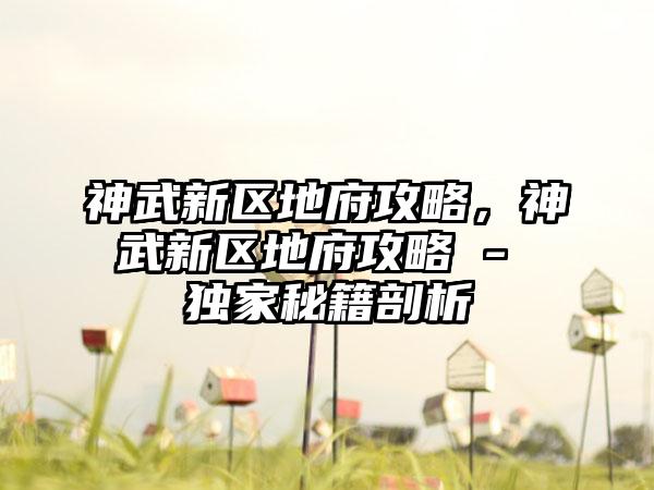 神武新区地府攻略，神武新区地府攻略 - 独家秘籍剖析