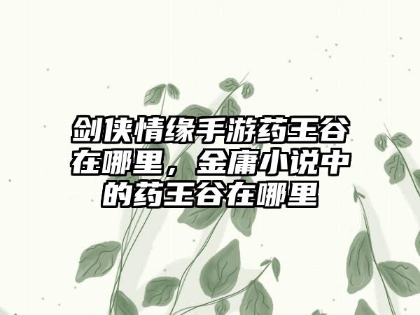 剑侠情缘手游药王谷在哪里，金庸小说中的药王谷在哪里