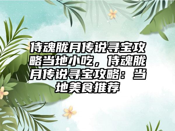 侍魂胧月传说寻宝攻略当地小吃，侍魂胧月传说寻宝攻略：当地美食推荐