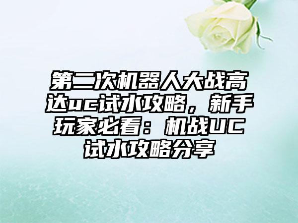第二次机器人大战高达uc试水攻略，新手玩家必看：机战UC试水攻略分享