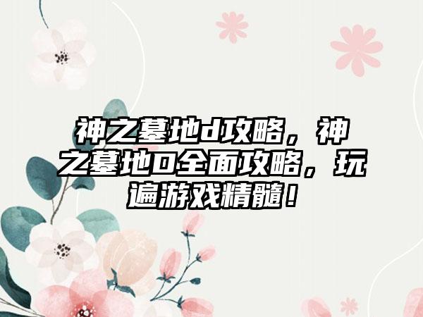 神之墓地d攻略，神之墓地D全面攻略，玩遍游戏精髓！