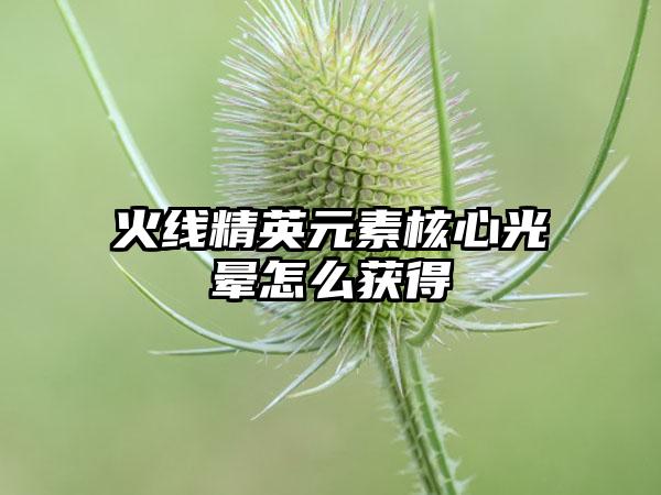 火线精英元素核心光晕怎么获得