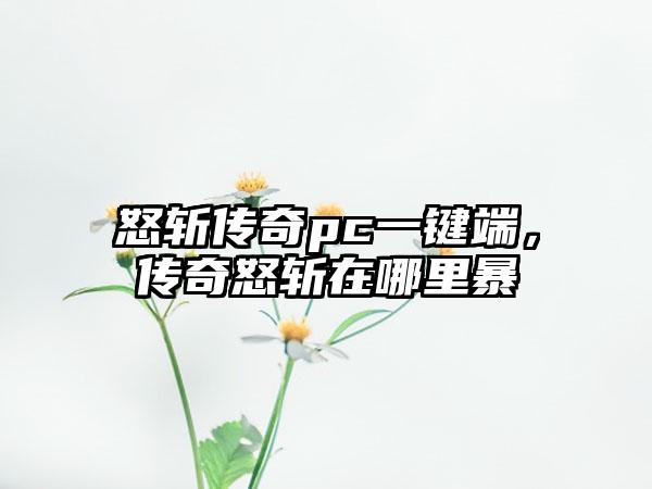 怒斩传奇pc一键端，传奇怒斩在哪里暴