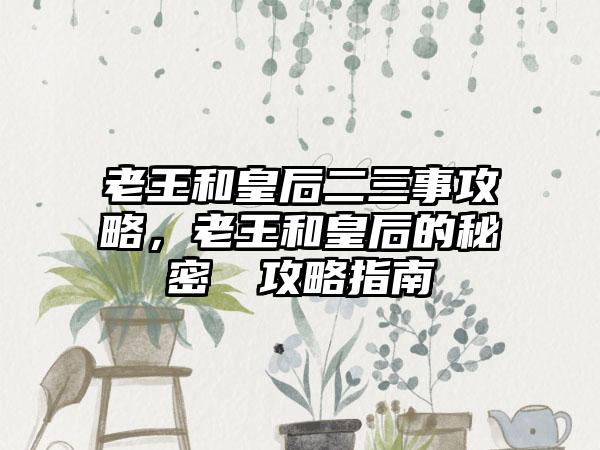 老王和皇后二三事攻略，老王和皇后的秘密──攻略指南