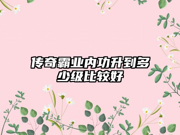 传奇霸业内功升到多少级比较好