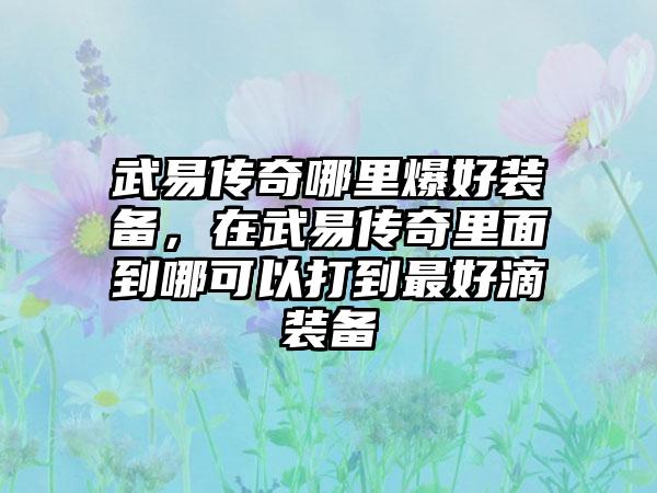 武易传奇哪里爆好装备，在武易传奇里面到哪可以打到最好滴装备