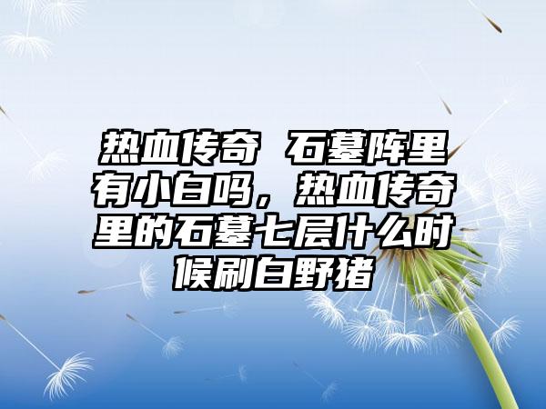 热血传奇 石墓阵里有小白吗，热血传奇里的石墓七层什么时候刷白野猪