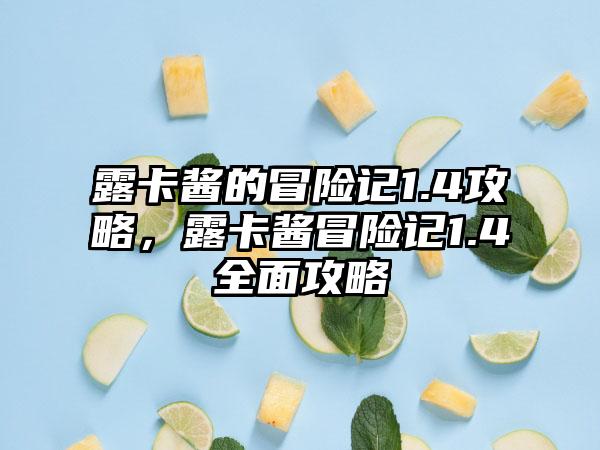 露卡酱的冒险记1.4攻略，露卡酱冒险记1.4全面攻略
