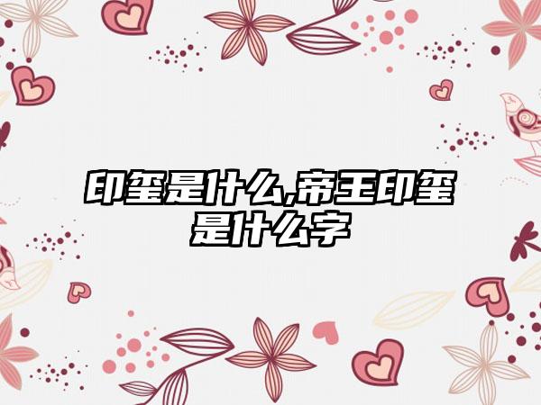 印玺是什么,帝王印玺是什么字