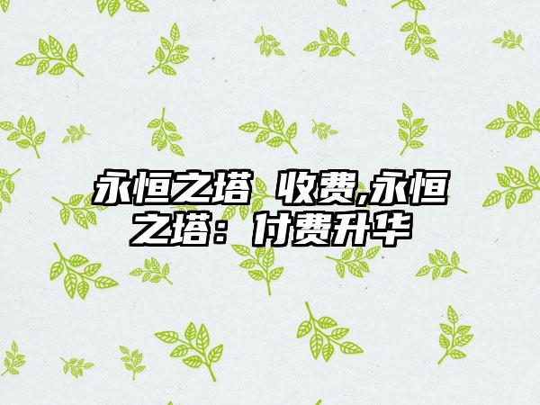 永恒之塔 收费,永恒之塔：付费升华