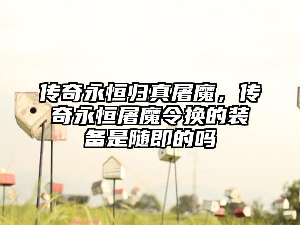 传奇永恒归真屠魔，传奇永恒屠魔令换的装备是随即的吗