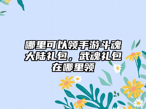 哪里可以领手游斗魂大陆礼包，武魂礼包在哪里领