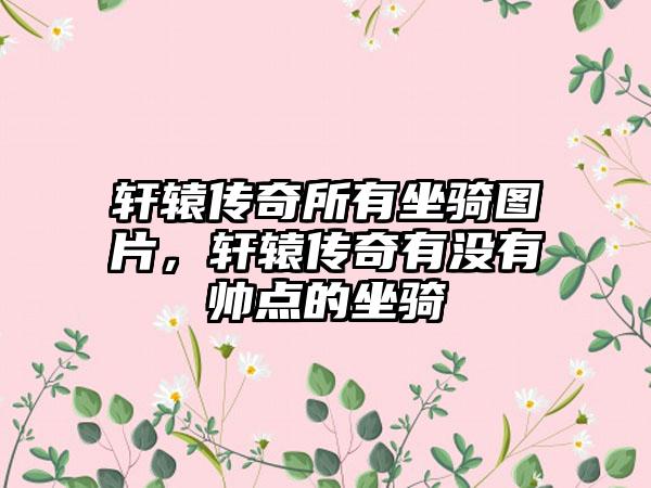 轩辕传奇所有坐骑图片，轩辕传奇有没有帅点的坐骑