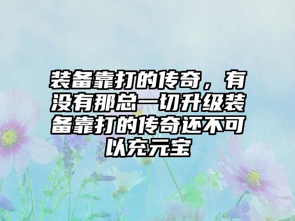 装备靠打的传奇，有没有那总一切升级装备靠打的传奇还不可以充元宝