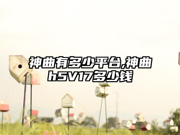 神曲有多少平台,神曲h5V17多少钱