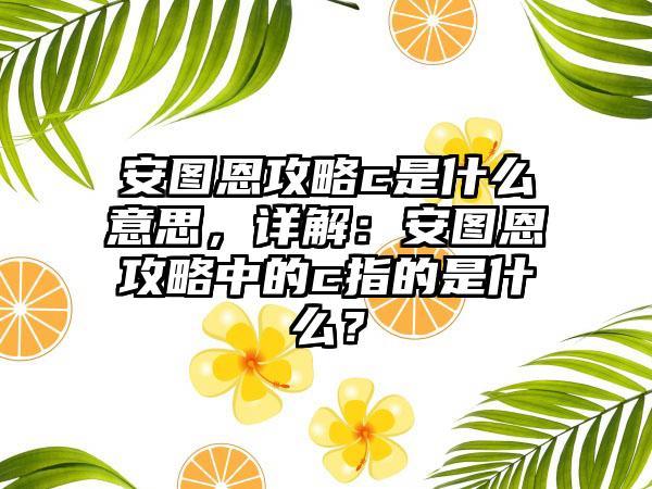 安图恩攻略c是什么意思，详解：安图恩攻略中的c指的是什么？