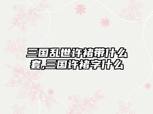 三国乱世许褚带什么套,三国许褚字什么