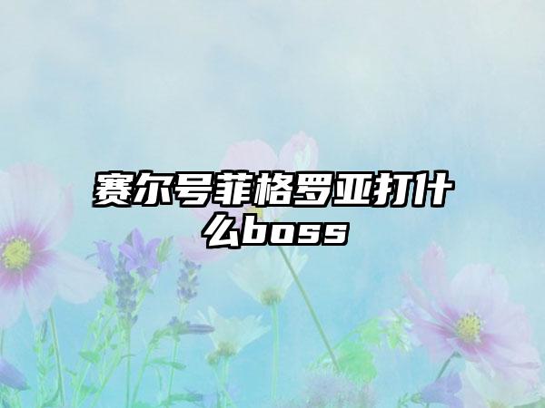 赛尔号菲格罗亚打什么boss