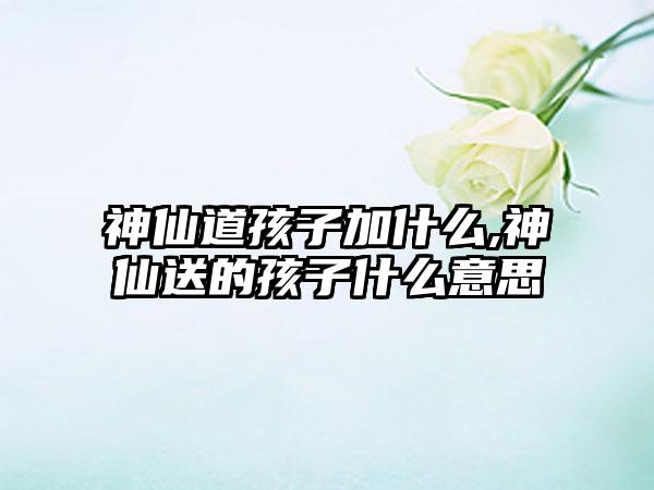 神仙道孩子加什么,神仙送的孩子什么意思