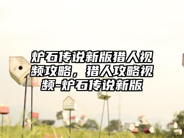 炉石传说新版猎人视频攻略，猎人攻略视频-炉石传说新版