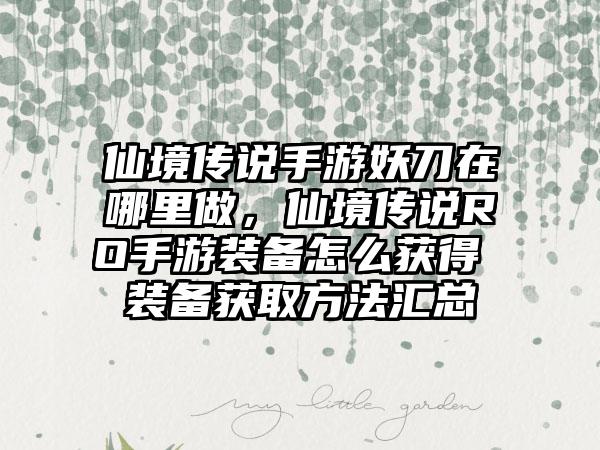 仙境传说手游妖刀在哪里做，仙境传说RO手游装备怎么获得 装备获取方法汇总