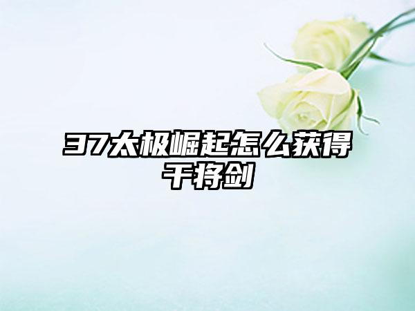37太极崛起怎么获得干将剑