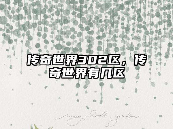 传奇世界302区，传奇世界有几区