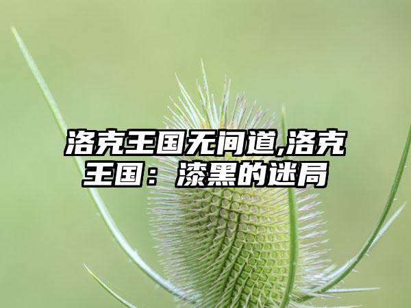 洛克王国无间道,洛克王国：漆黑的迷局