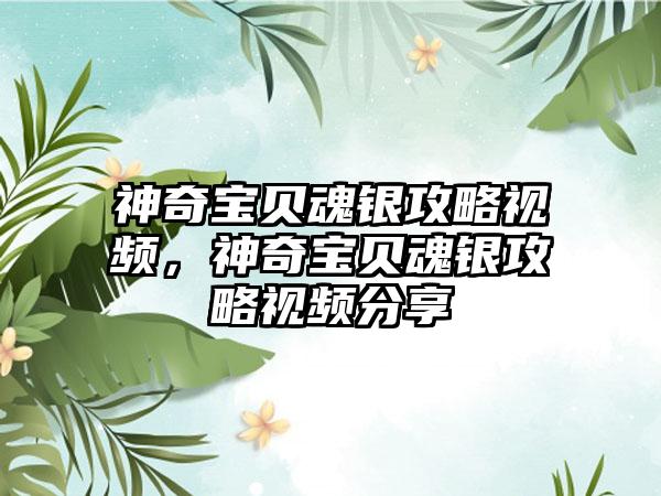 神奇宝贝魂银攻略视频，神奇宝贝魂银攻略视频分享