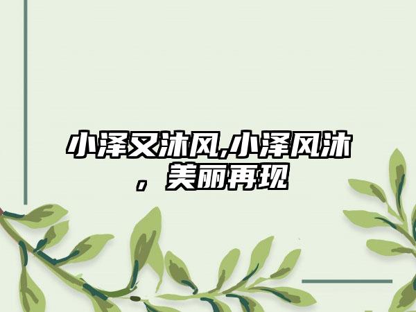 小泽又沐风,小泽风沐，美丽再现