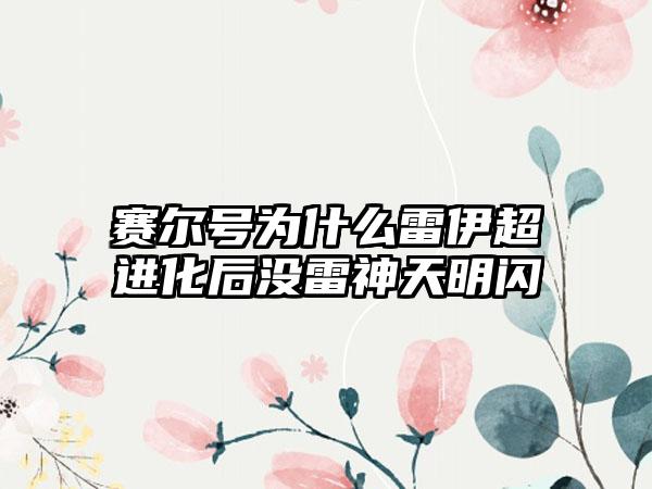 赛尔号为什么雷伊超进化后没雷神天明闪