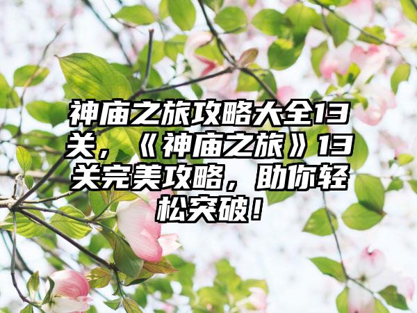 神庙之旅攻略大全13关，《神庙之旅》13关完美攻略，助你轻松突破！