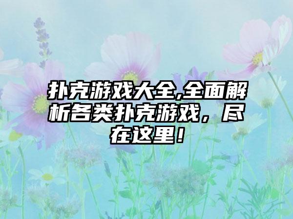 扑克游戏大全,全面解析各类扑克游戏，尽在这里！
