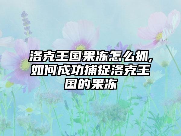 洛克王国果冻怎么抓,如何成功捕捉洛克王国的果冻