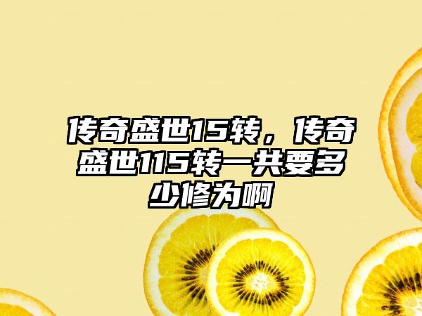 传奇盛世15转，传奇盛世115转一共要多少修为啊