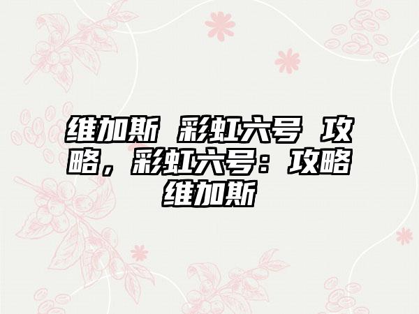 维加斯 彩虹六号 攻略，彩虹六号：攻略维加斯