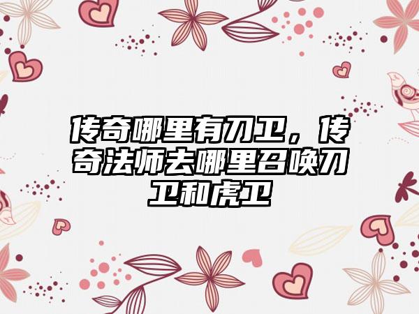 传奇哪里有刀卫，传奇法师去哪里召唤刀卫和虎卫