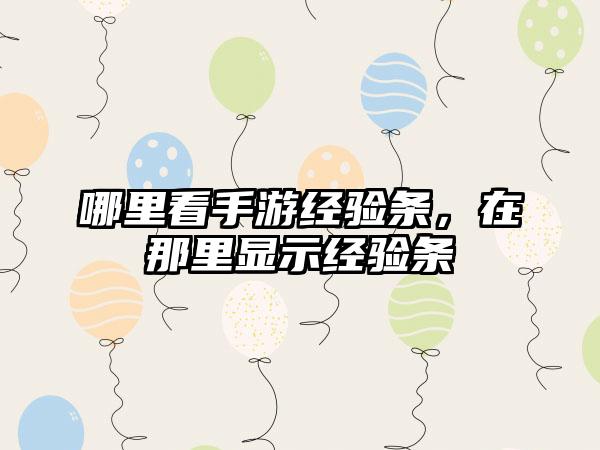 哪里看手游经验条，在那里显示经验条