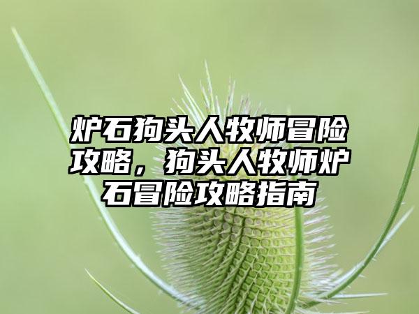 炉石狗头人牧师冒险攻略，狗头人牧师炉石冒险攻略指南