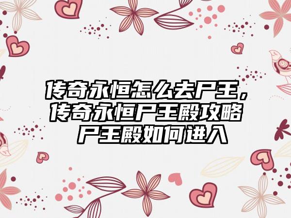 传奇永恒怎么去尸王，传奇永恒尸王殿攻略 尸王殿如何进入