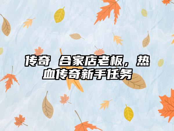 传奇 合家店老板，热血传奇新手任务