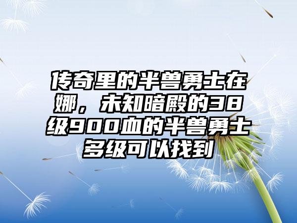 传奇里的半兽勇士在娜，未知暗殿的38级900血的半兽勇士多级可以找到