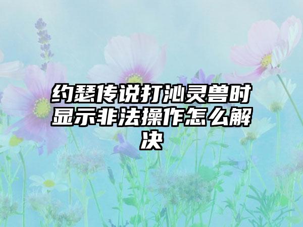 约瑟传说打沁灵兽时显示非法操作怎么解决