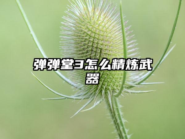 弹弹堂3怎么精炼武器