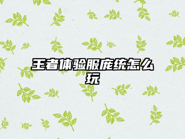 王者体验服庞统怎么玩