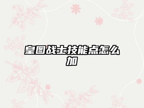 皇图战士技能点怎么加