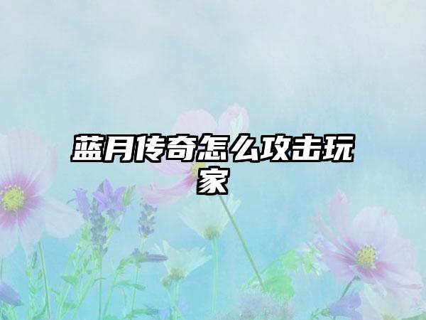 蓝月传奇怎么攻击玩家