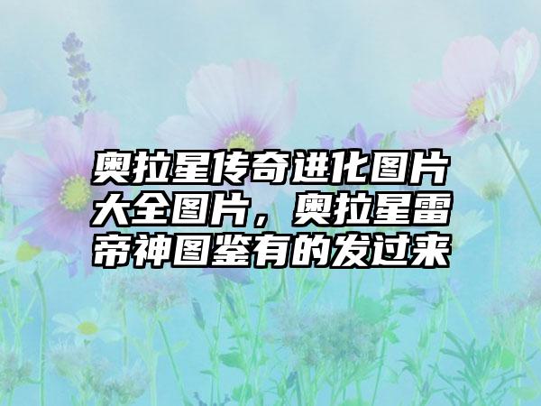 奥拉星传奇进化图片大全图片，奥拉星雷帝神图鉴有的发过来
