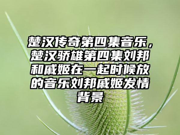 楚汉传奇第四集音乐，楚汉骄雄第四集刘邦和戚姬在一起时候放的音乐刘邦戚姬发情背景
