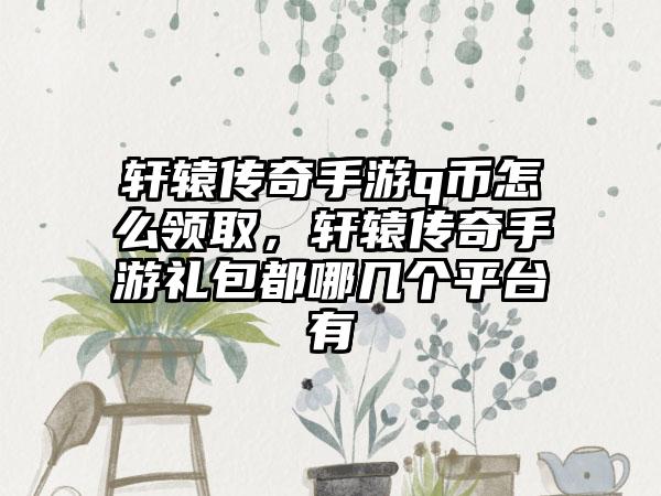 轩辕传奇手游q币怎么领取，轩辕传奇手游礼包都哪几个平台有